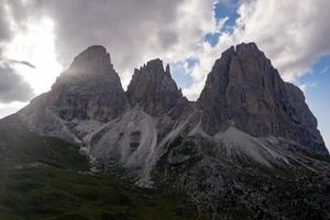 Sella Towers Mountain Range in the Dolomites of South Tyrol, Italy. photo