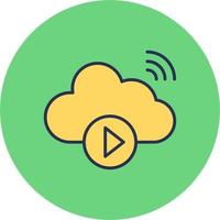 Cloud Vedio Playing Vector Icon