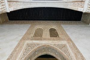 Granada, Spain - Nov 29, 2021, Intricate details of the Alhambra in Granada, Spain in Andalucia. photo