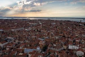 Aerial view of the old Venitian roofs in Venice, Italy. photo