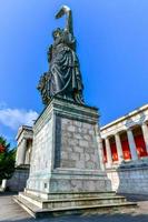 Bavaria Statue and Ruhmeshalle  Hall of Fame  in Munich, Germany, Theresienwiese. The statue was built in 1850. photo