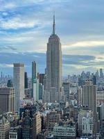 aéreo ver de el centro de la ciudad horizonte en manhattan, nuevo York ciudad. foto