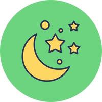 icono de vector de luna y estrellas