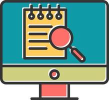 File Search Computer Vector Icon