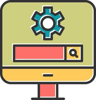 Computer Search Engine Vector Icon