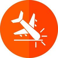 diseño de icono de vector de accidente de avión