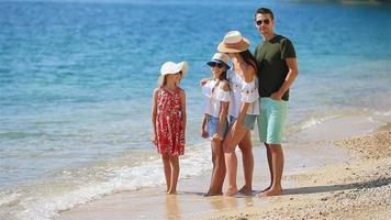 famille heureuse sur une plage pendant les vacances d'été video