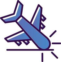 diseño de icono de vector de accidente de avión