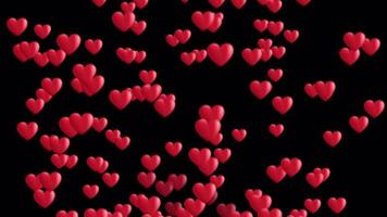harten vliegend animatie voor Valentijnsdag dag en bruiloft achtergrond video