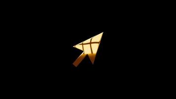Animated mouse cursor symbol, golden color, perfect for your vlog. alpha chanel video