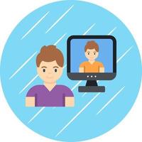 Online Conference Vector Icon Design