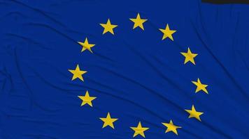 europeo unione bandiera stoffa rimozione a partire dal schermo, introduzione, 3d rendering, croma chiave, luma Opaco video