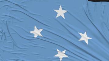 federado estados de micronesia bandera paño quitando desde pantalla, introducción, 3d representación, croma llave, luma mate video