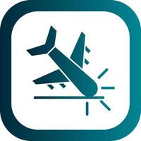 diseño de icono de vector de accidente de avión