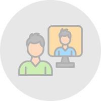 Online Conference Vector Icon Design