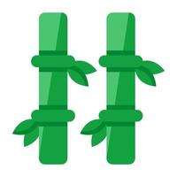 An icon design of bamboo sticks vector