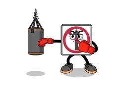 Illustration of no thru movement road sign boxer vector
