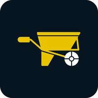 Wheelbarrow Vector Icon Design