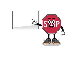 stop road sign illustration doing a presentation vector