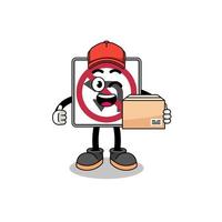no left or U turn road sign mascot cartoon as an courier vector
