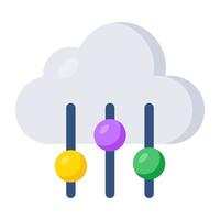 Editable design icon of cloud equalizer vector