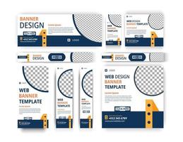 conjunto de web pancartas disposición. vertical, horizontal y cuadrado modelo. vector