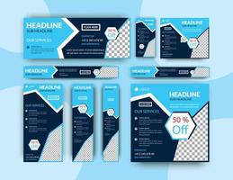 set of web banners Layout. Vertical, horizontal and square template. vector