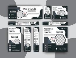 set of web banners Layout. Vertical, horizontal and square template. vector