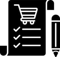 icono de vector de lista de compras