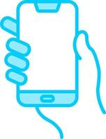 Hands holding mobile phone Vector Icon