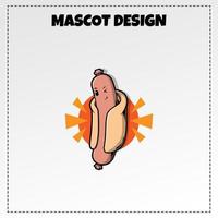 Vector Food Logo Hotdog Mascot Illustration Vector Design