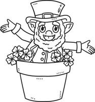 Saint Patricks Day Leprechaun Isolated Coloring vector