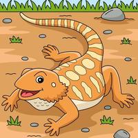 Bearded Dragon Animal Colored Cartoon Illustration vector