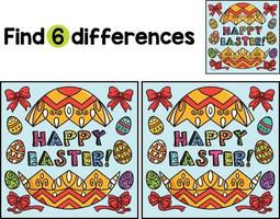 Happy Easter Find The Differences vector