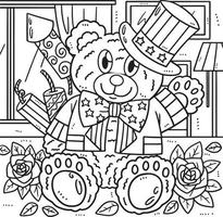 4th Of July Stars and Stripes Bear Coloring Pag vector