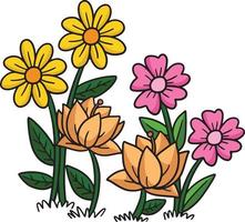 Spring Flower Cartoon Colored Clipart Illustration vector