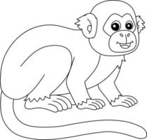 Squirrel Monkey Animal Isolated Coloring Page vector