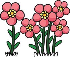 Spring Flower Cartoon Colored Clipart Illustration vector