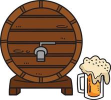 Beer Barrel Cartoon Colored Clipart Illustration vector