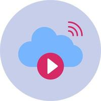 Cloud Vedio Playing Vector Icon