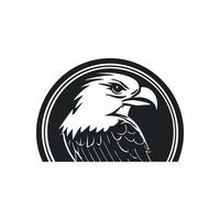 Black and white simple logo with lovely eagle vector