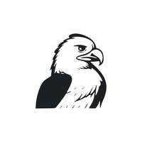 negro y blanco ligero logo con encantador águila vector