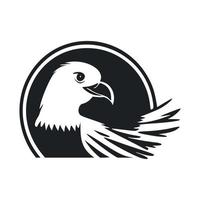 Black and white Simple logo with a beautiful eagle vector