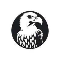 Black and white Simple logo with Nice and cute eagle. vector