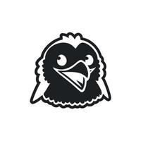 Black and white Simple logo with a lovely and cute eagle. vector