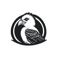 negro y blanco ligero logo con dulce águila vector