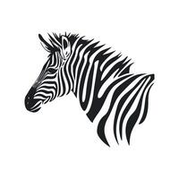 Black and white basic logo with charming zebra vector