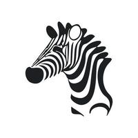 Black and white simple logo with charming zebra vector