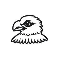 Black and white Uncomplicated logo with an attractive and cute eagle. vector