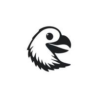 Black and white minimalistic logo with a charming and cute eagle. vector